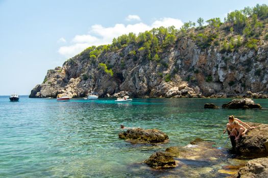 Aigues Blanques, Santa Eulalia des Riu, Ibiza, España : 2015 june 28 : Beautiful day in Aigues Blanques, Santa Eulalia des Riu, Ibiza.