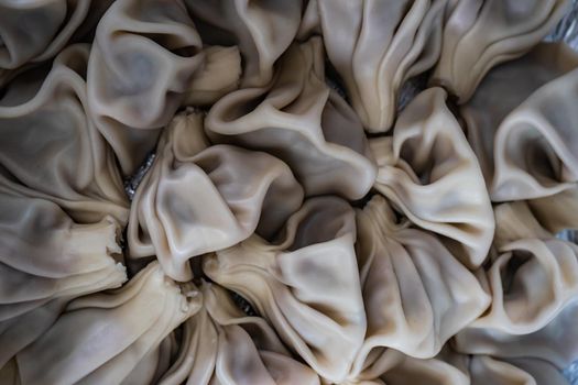 Traditional georgian dumplings known as khinkali served on the plate