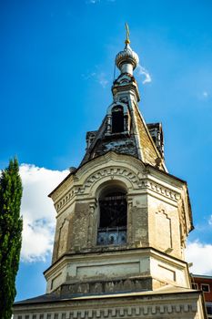 Famous Blue monastery in Vere Park  in Tbilisi's downtown, capital city of Georgia