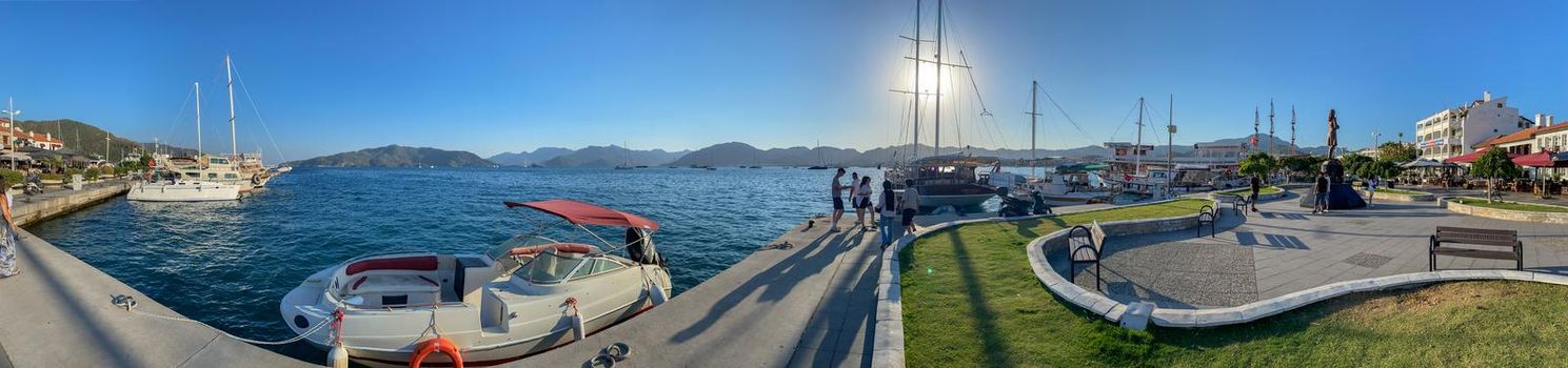 6 September 2022 Marmaris Mugla Turkey. Icmeler coastline panaromic view on a sunny day