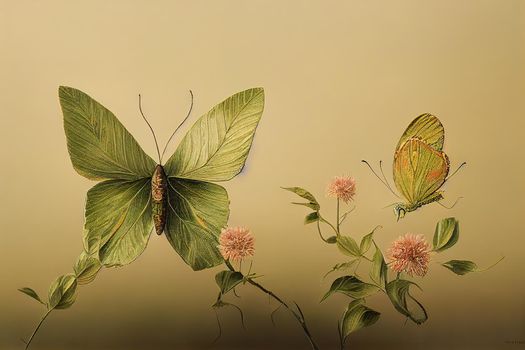 Natural background with natural butterfly. High quality illustration