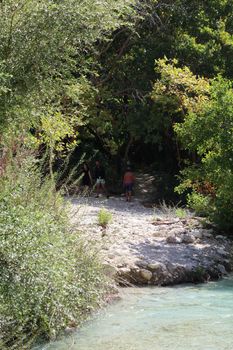 Acherontas river exploring Greece holidays mood summer traveling amazing Greek nature scape background in high quality big size print