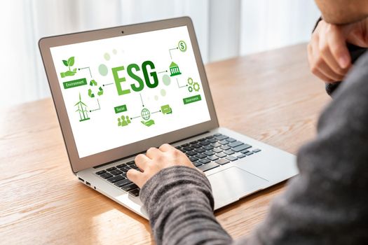 ESG environmental social governance policy for modish business to set a standard to achieve high ESG score