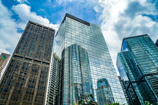Hong Kong high-rise building and fine sky sky. Shooting Location: Hong Kong Special Administrative Region