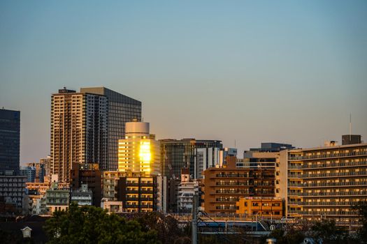 Sunset view and sunset in Yokohama City. Shooting Location: Yokohama-city kanagawa prefecture