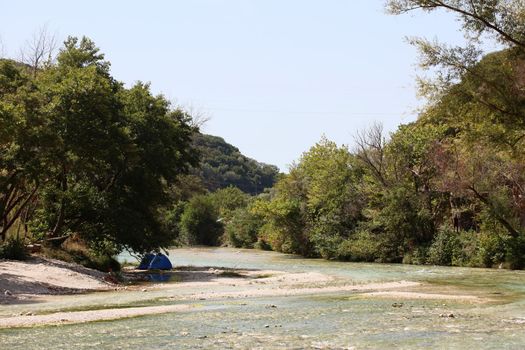 Acherontas river exploring Greece holidays mood summer traveling amazing Greek nature scape background in high quality big size print