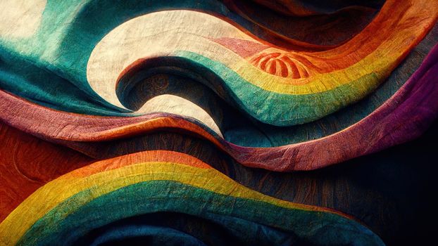 color wave rainbow line backgrounds in 1970s.