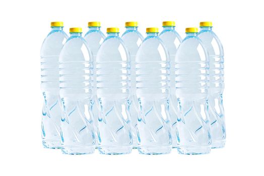 Plastic water bottle isolated on white background, mineral, healthy concept.