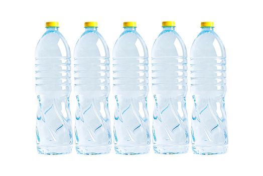Plastic water bottle isolated on white background, mineral, healthy concept.