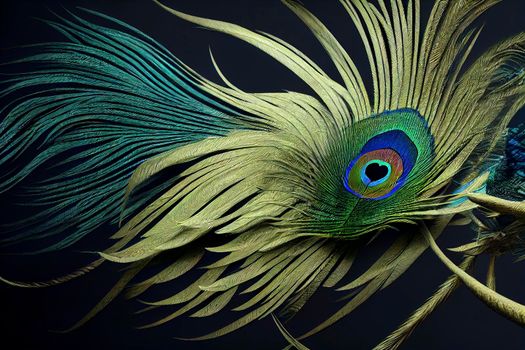 Peacock feather background. Abstract style background. Vintage natural pattern. Feather pattern. Exotic bird