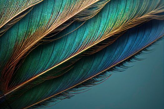 Close-up Peacocks, colorful details and beautiful peacock feathers