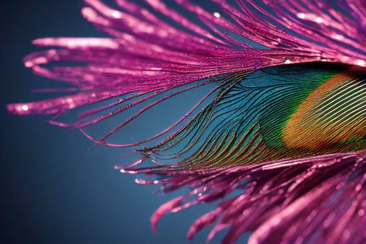 Close-up of feathers, exotic nature background and texture