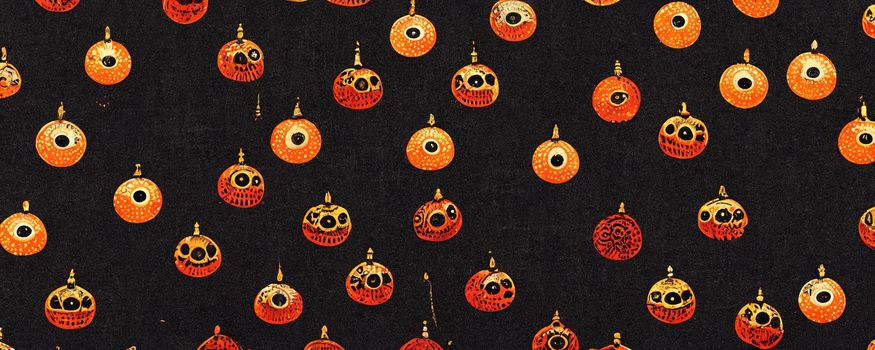 stylish abstract fabric pattern with halloween pumpkins.