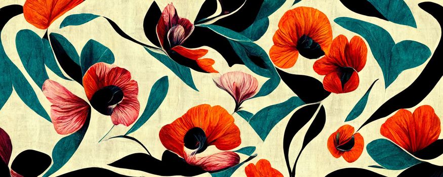 abstract flower illustration, creative flower background.