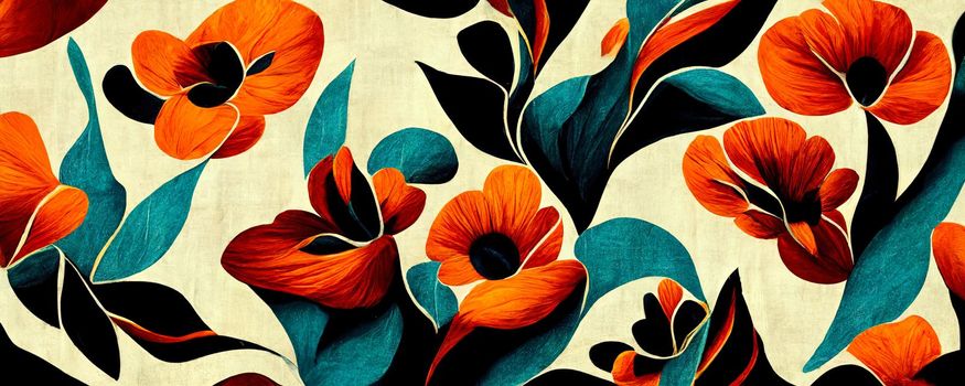 abstract flower illustration, creative flower background.