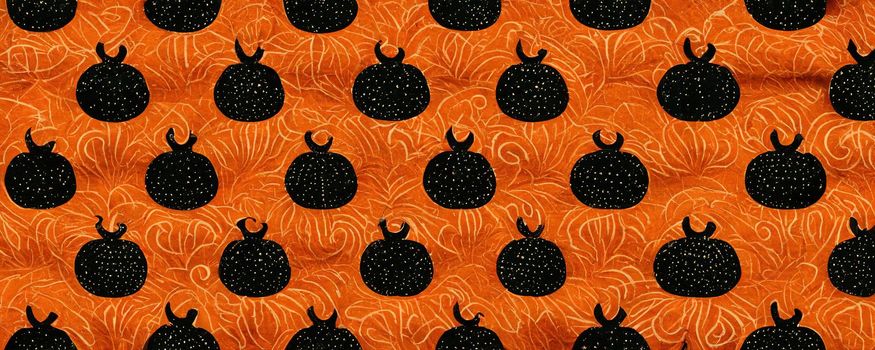 stylish abstract fabric pattern with halloween pumpkins.