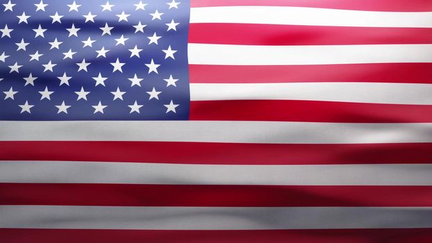 American flag, Rippled silk texture - 3D illustration
