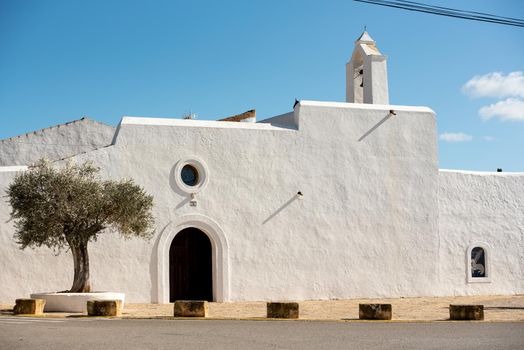 Old White Church of Santa Anges de la Corona, Ibiza, Spain.