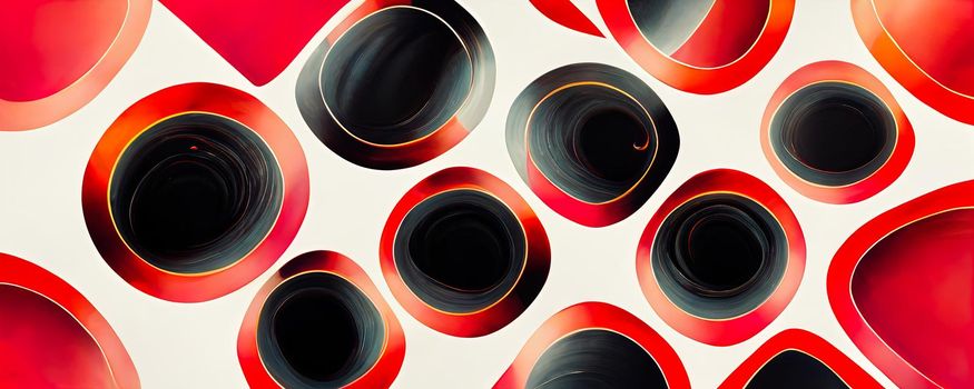 modern stylish abstract background with red and black circles.