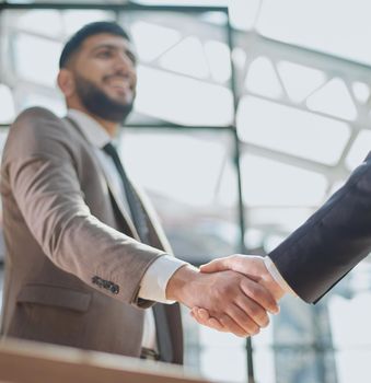 Business handshake and business people