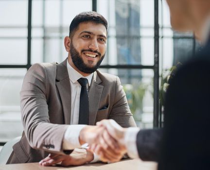 Business handshake and business people