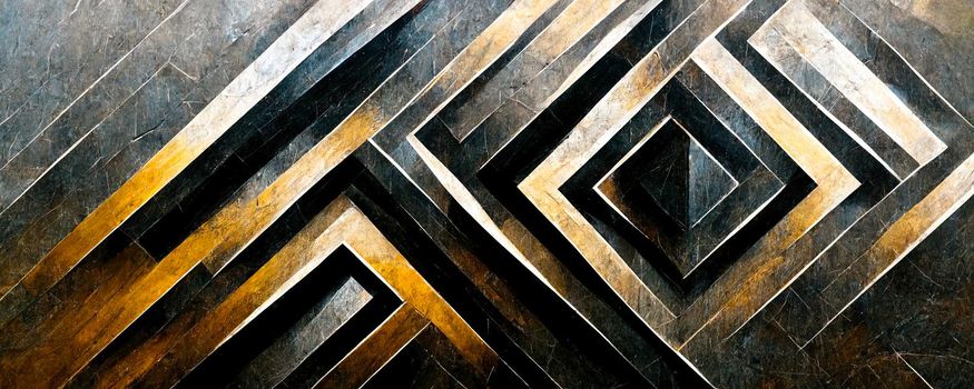 texture of lines and polygons in black and gold color in luxury style.