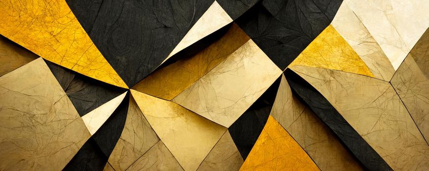 geometric pattern of golden cubes abstract illustration.