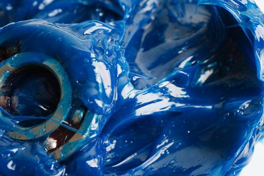 Grease and ball bearing, Blue premium quality synthetic lithium complex grease, high temperatures and machinery lubrication for automotive and industrial.