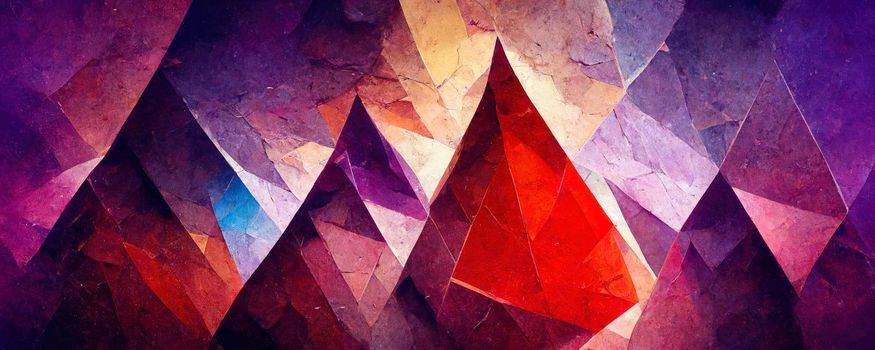 abstract 3D illustrations in the form of geometric triangles and polygons creating a bright background.