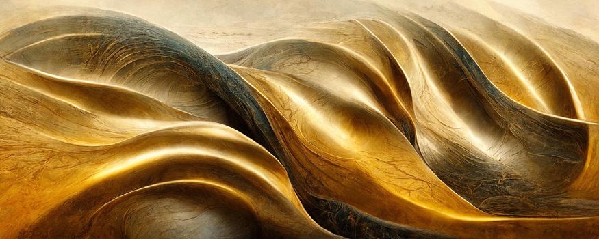 abstract pattern of golden lines resembling crumpled fabric or waves.