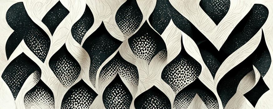 abstract illustration imitating their cut paper in a geometric pattern.