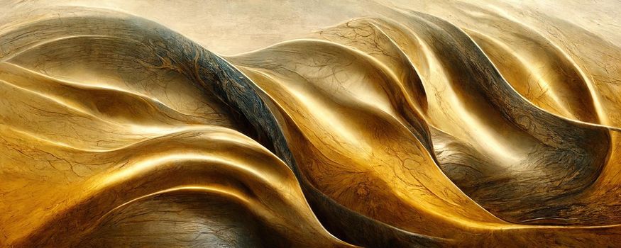 abstract pattern of golden lines resembling crumpled fabric or waves.