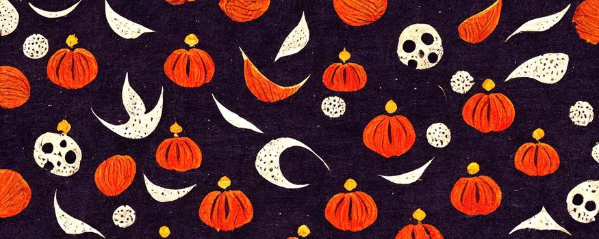 stylish abstract fabric pattern with halloween pumpkins.