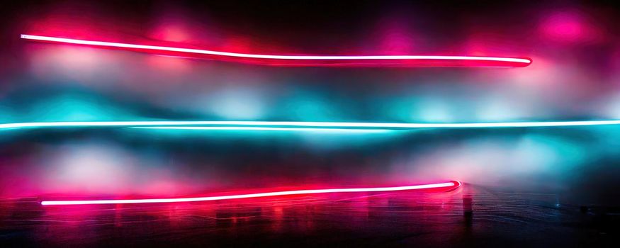 abstract neon colored lines wall background.