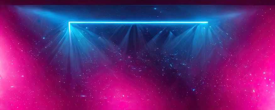 abstract neon colored lines wall background.