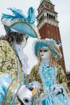 VENICE, ITALY - Febrary 7 2018: The masks of the Venice carnival 2018