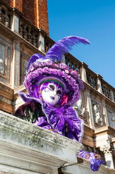 VENICE, ITALY - Febrary 6 2018: The masks of the Venice carnival 2018