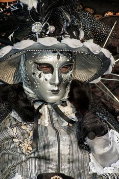 VENICE, ITALY - Febrary 5 2018: The masks of the Venice carnival 2018