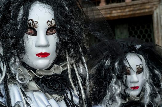 VENICE, ITALY - Febrary 7 2018: The masks of the Venice carnival 2018