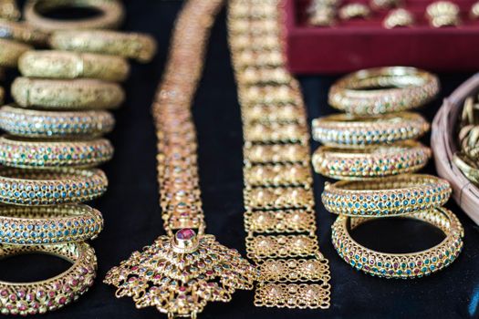 November 2019 Sukhothai Thailand.traditional  jewelry design on river festival fair