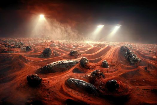 People arriving on Mars, 3d illustration