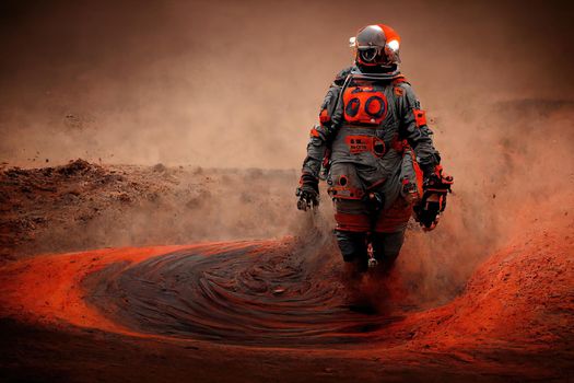 People arriving on Mars, 3d illustration