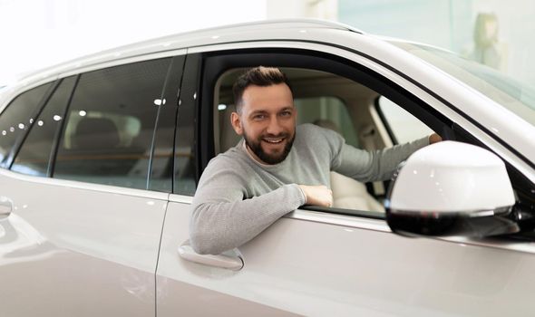 a buyer in a car showroom bought a new car and immediately insured it.