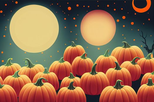 Car Pumpkins Cute Happy Halloween illustration Happy Halloween Background illustration, Anime Style