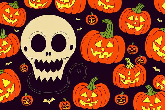 Cute halloween skeleton cartoon. Skeleton in halloween day. Halloween character cartoon. Happy halloween greeting card.