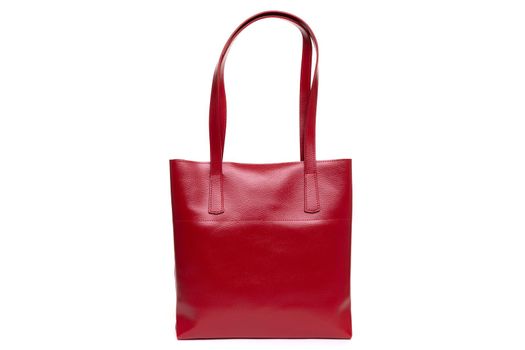 stylish women's red bag made of genuine leather.