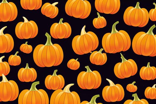 Set of pumpkins on white background. The main symbol the Halloween holiday. Orange pumpkins with smiles for your design for the holiday. Happy Halloween Raster illustration.