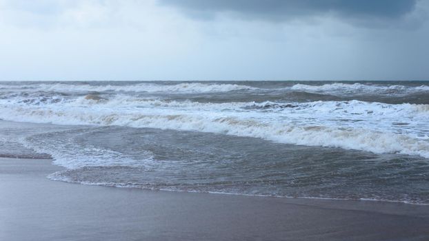 Sea Waves Crushing On Ocean Floor. Focus On Foreground. Puri, Odisha, India