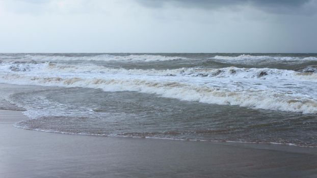 Sea Waves Crushing On Ocean Floor. Focus On Foreground. Puri, Odisha, India