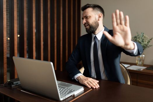 cancellation culture concept, businessman refuses to work with another company, call-out culture.
